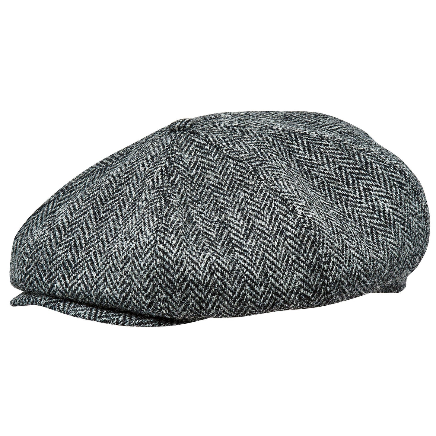 PEAKY BLINDERS Genuine Scottish Harris Tweed 8 Panels Man Cap GRAY-BLACK