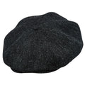 PEAKY BLINDERS Genuine Scottish Harris Tweed 8 Panels Man Cap Wool Large Crown BLACK