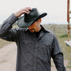 Hollywood - Mens Leather Cowboy Hat
