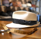 Panama Don Wrong Fedora in white glazed toyo [Fast shipping and box packing]