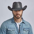 Hollywood Leather - Black Cowboy Hat - Leather Hat Band