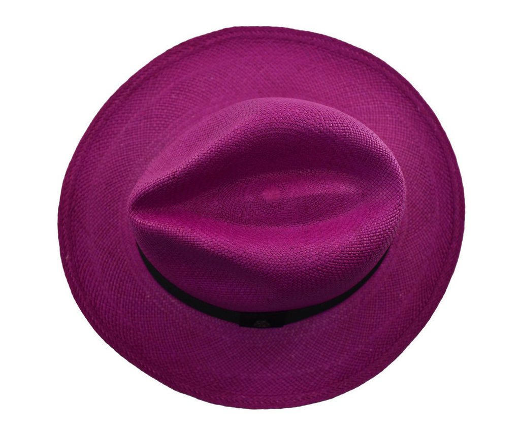 Advanced Original Panama Hat-Fuchsia Toquilla Straw-Handwoven in Ecuador (HatBox Included)