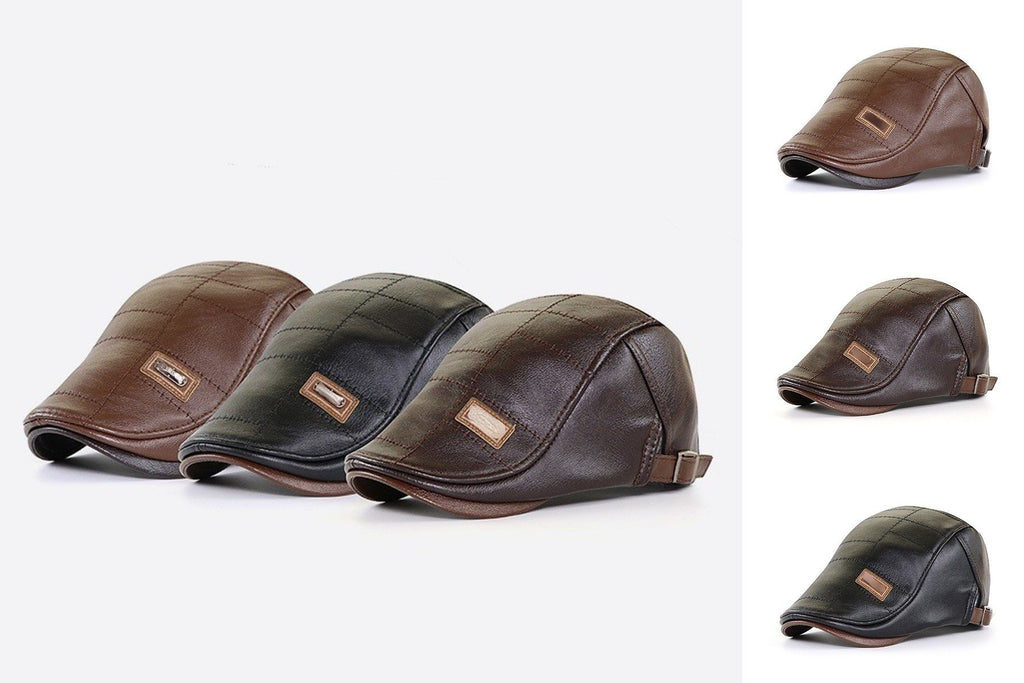 New Trendy Leather Beret