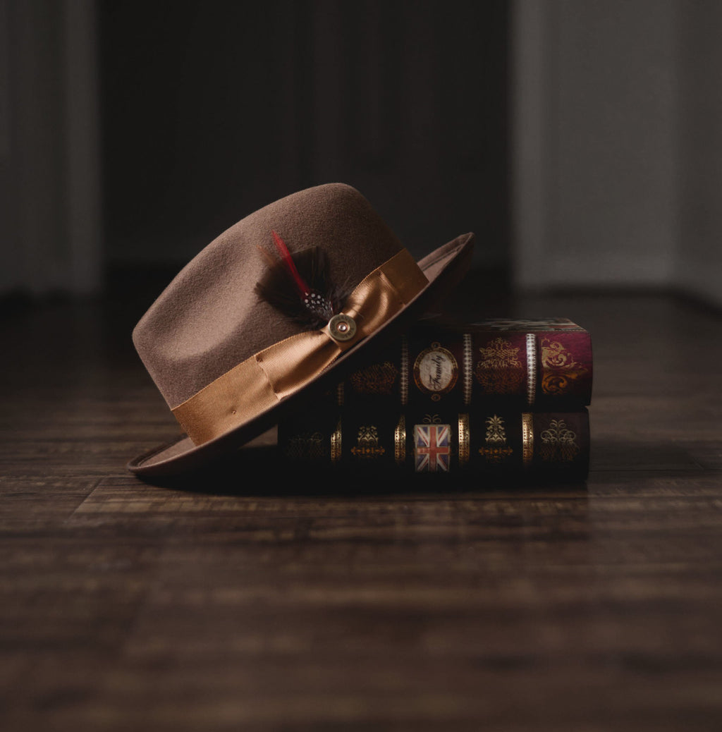 Trilby Fedora – Brown[Fast shipping and box packing]