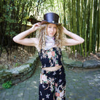 EL DORADO - WOMEN'S LEATHER TOP HAT - BUFFALO HAT BAND