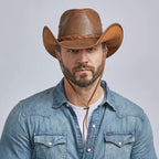 Hollywood - Mens Leather Cowboy Hat