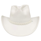 Blizzard - White Leather Cowboy Hat