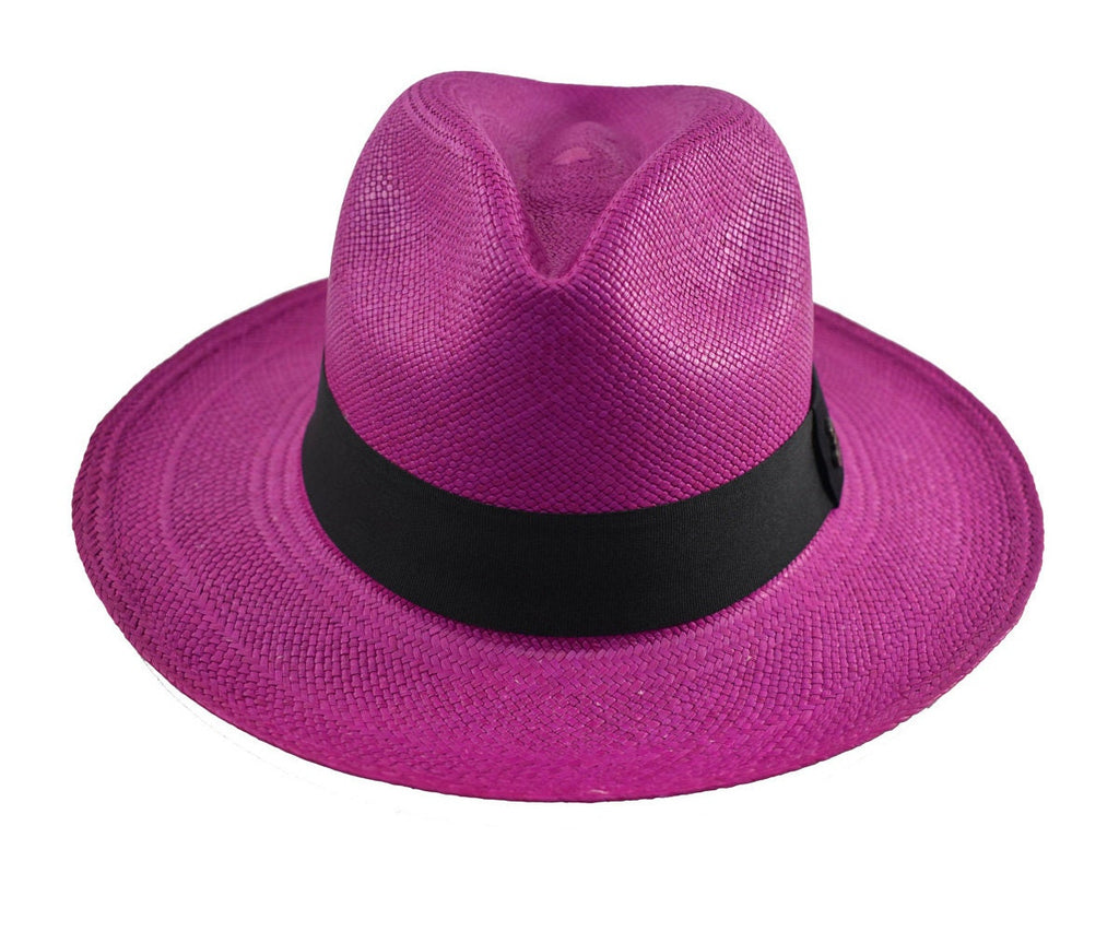 Advanced Original Panama Hat-Fuchsia Toquilla Straw-Handwoven in Ecuador (HatBox Included)