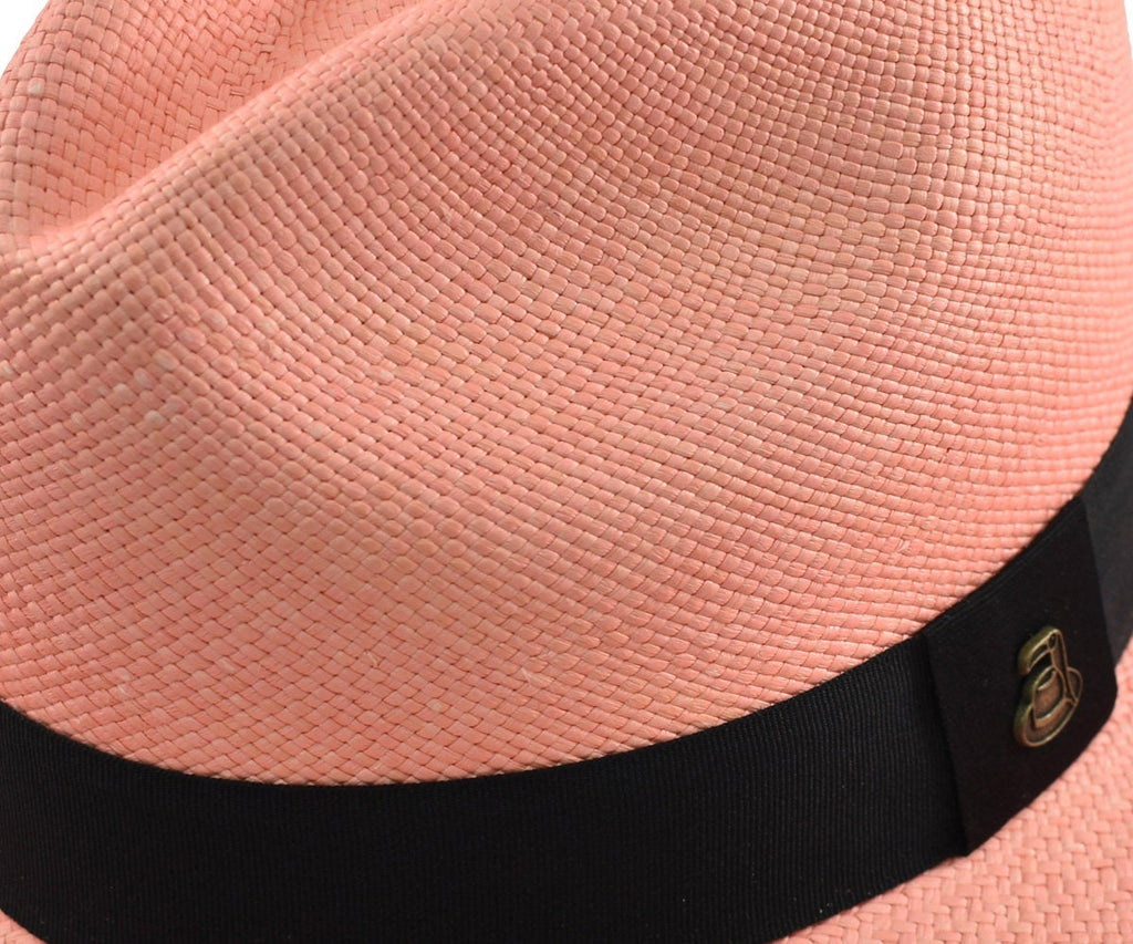 Advanced Original Panama Hat-Pink Toquilla Straw | Brown Band-Handwoven in Ecuador(HatBox Included)