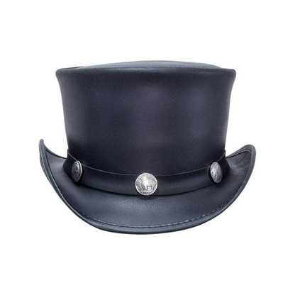 EL DORADO - WOMEN'S LEATHER TOP HAT - BUFFALO HAT BAND