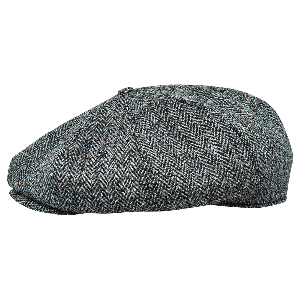 PEAKY BLINDERS Genuine Scottish Harris Tweed 8 Panels Man Cap GRAY-BLACK