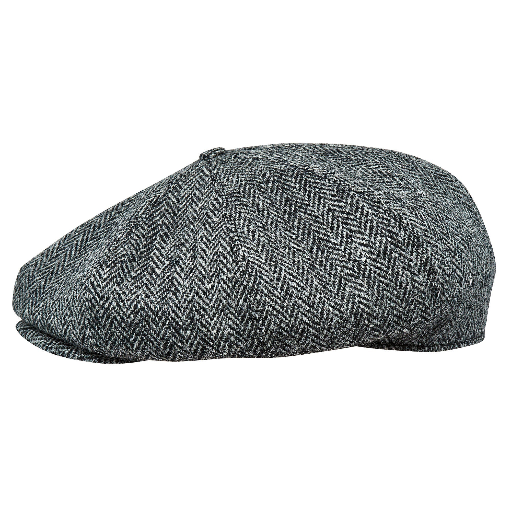 PEAKY BLINDERS Genuine Scottish Harris Tweed 8 Panels Man Cap GRAY-BLACK