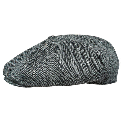 PEAKY BLINDERS Genuine Scottish Harris Tweed 8 Panels Man Cap GRAY-BLACK