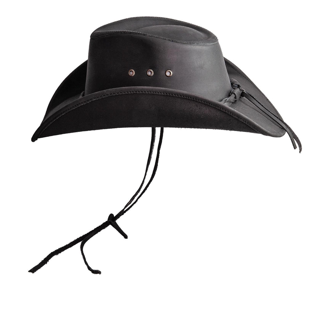 Hollywood Leather - Black Cowboy Hat - Leather Hat Band