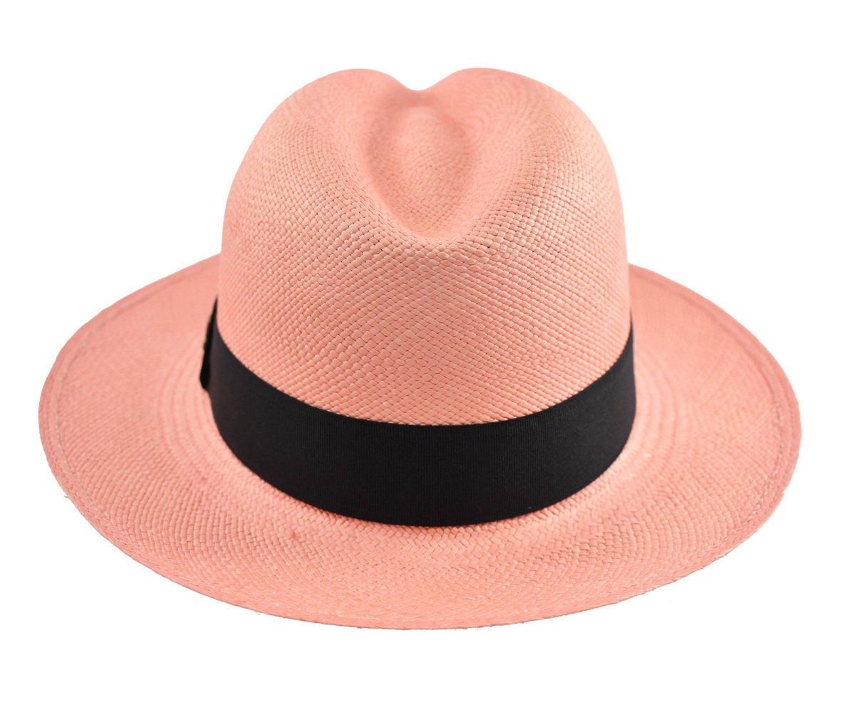 Advanced Original Panama Hat-Pink Toquilla Straw | Brown Band-Handwoven in Ecuador(HatBox Included)